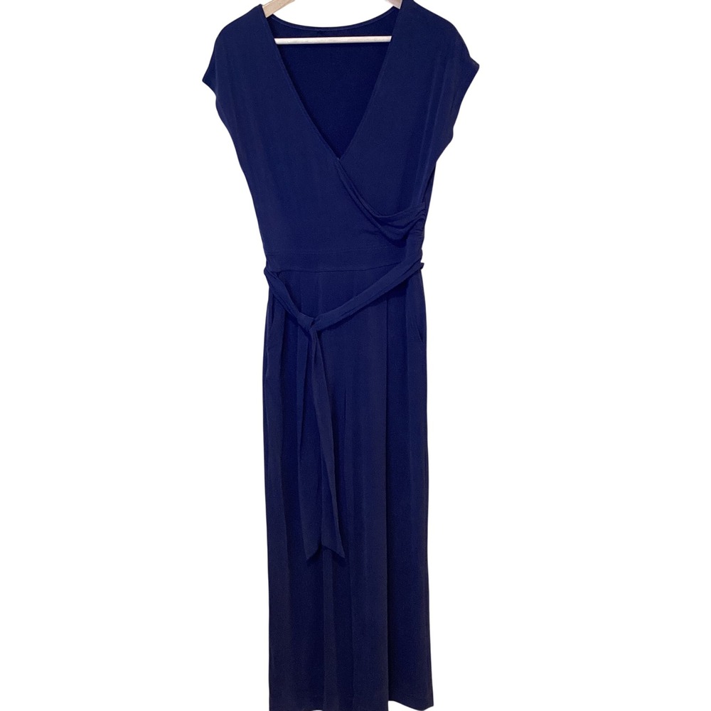 Athleta Venice Wrap Top Jumpsuit in Navy Blue, Size 4